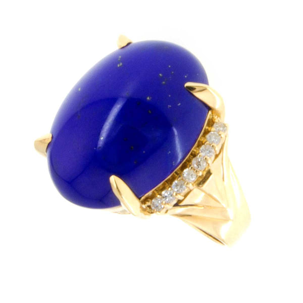 18.82ct Lapis and Diamond Ring in 18kt - Chicago Pawners & Jewelers