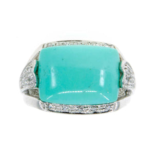 18k Turquoise & Diamond Ring - Chicago Pawners & Jewelers