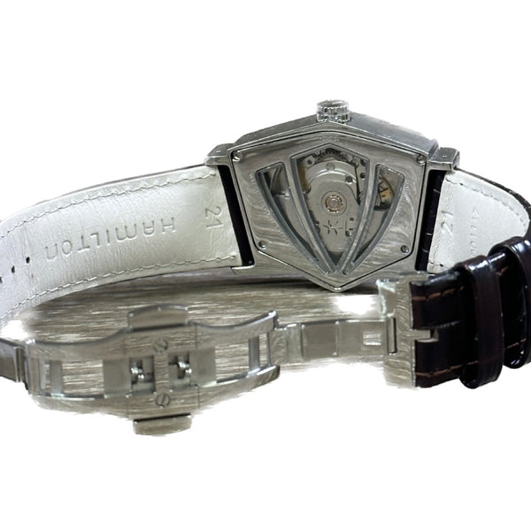 Hamilton American Ventura Automatic Shield Shaped Watch - Brown Leather Strap - Chicago Pawners & Jewelers