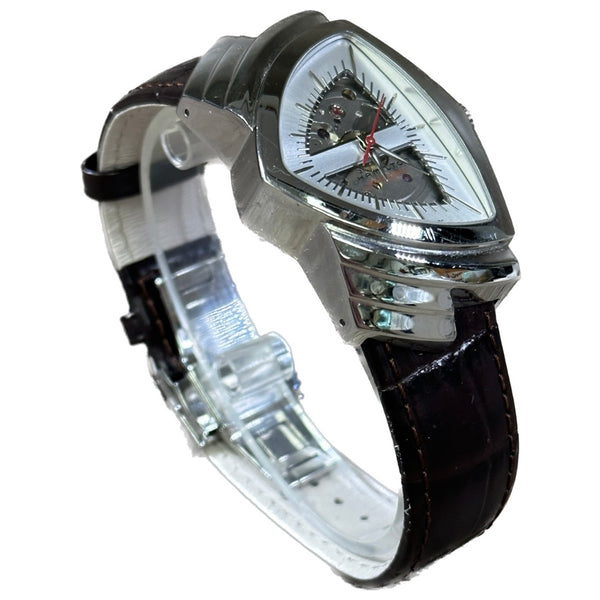 Hamilton American Ventura Automatic Shield Shaped Watch - Brown Leather Strap - Chicago Pawners & Jewelers