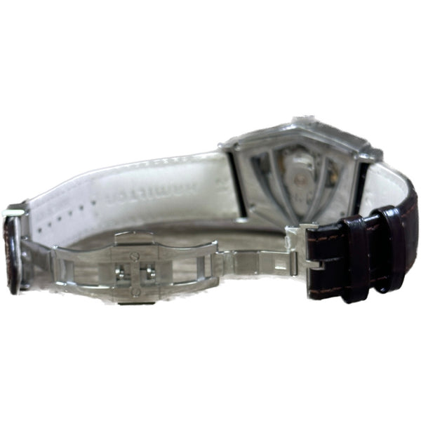 Hamilton American Ventura Automatic Shield Shaped Watch - Brown Leather Strap - Chicago Pawners & Jewelers