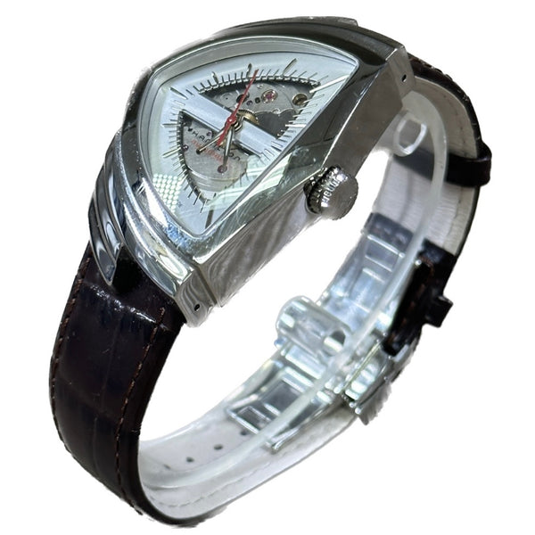 Hamilton American Ventura Automatic Shield Shaped Watch - Brown Leather Strap - Chicago Pawners & Jewelers