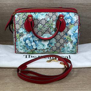 Gucci Blue Bloom GG Coated Canvas Small Boston Bag - Chicago Pawners & Jewelers