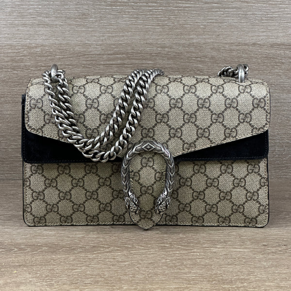 Gucci DIonysus GG Monogram Supreme Canvas (Small) - Black - Chicago Pawners & Jewelers