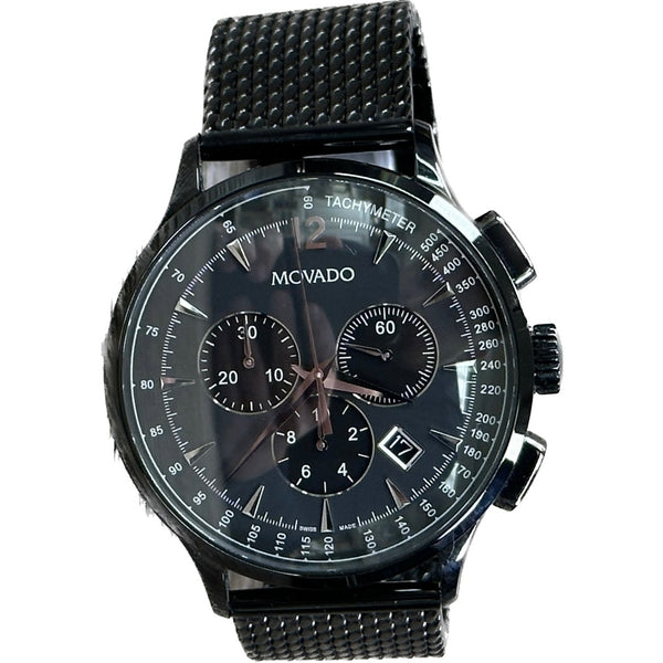 Movado Men's Circa Chronograph Black Case, Black Mesh Band - Chicago Pawners & Jewelers