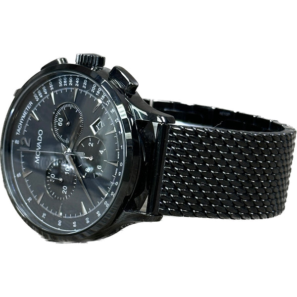 Movado Men's Circa Chronograph Black Case, Black Mesh Band - Chicago Pawners & Jewelers
