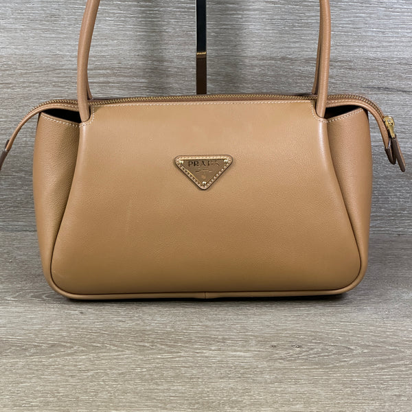 Prada Medium Leather Handbag - Brown - Chicago Pawners & Jewelers