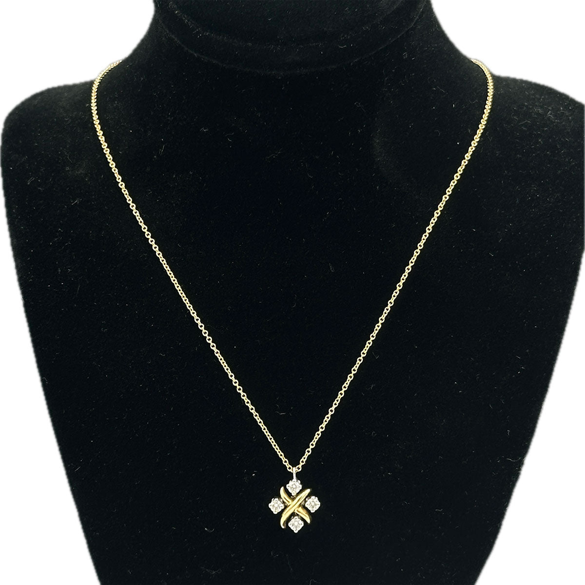 Tiffany & Co. Sixteen Stone Pendant and Chain in 18k Yellow Gold and P
