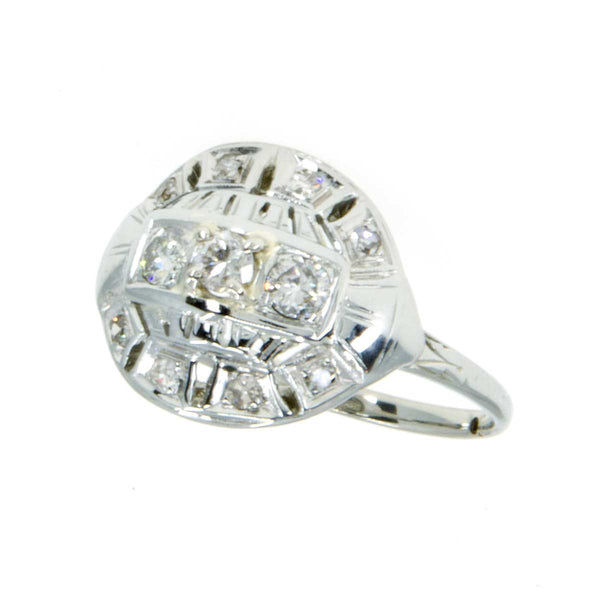 14K Art Deco Diamond Cocktail Ring - Chicago Pawners & Jewelers