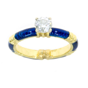 18k Enamel & Diamond Bridal Set - Chicago Pawners & Jewelers