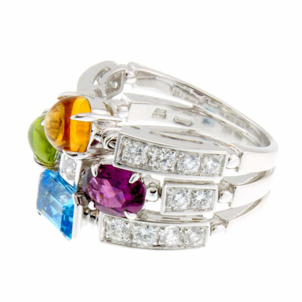 Bulgari Bvlgari Allegra Diamond & Multicolor Gemstone Ring - Chicago Pawners & Jewelers