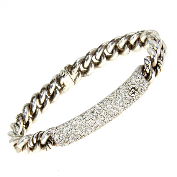 David Yurman Belmont Curb ID Bracelet with Diamonds - Chicago Pawners & Jewelers