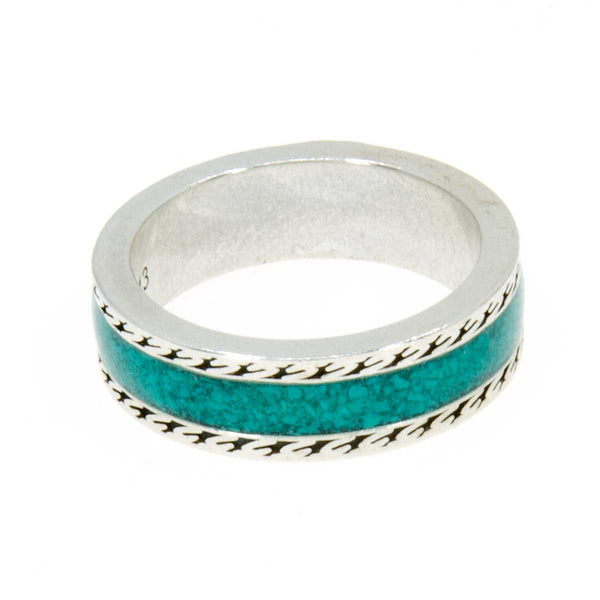 Gucci Ring with Interlocking G in Silver with Turquoise Enamel - Chicago Pawners & Jewelers