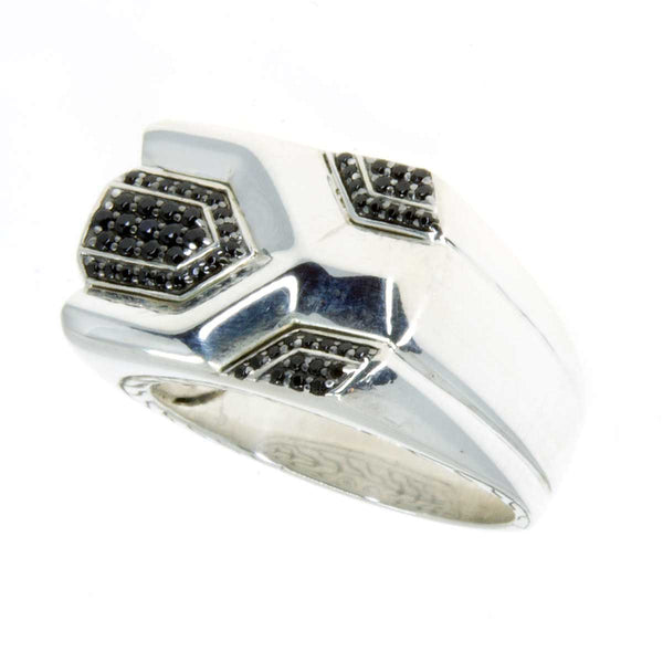 John Hardy Asli Classic Chain Geometrical Black Sapphire Ring - Chicago Pawners & Jewelers