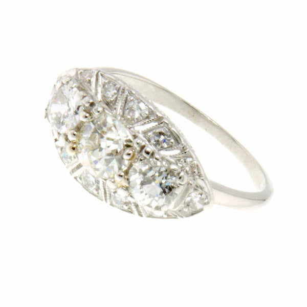 Art Deco 3 Stone Diamond Engagement Ring - Chicago Pawners & Jewelers