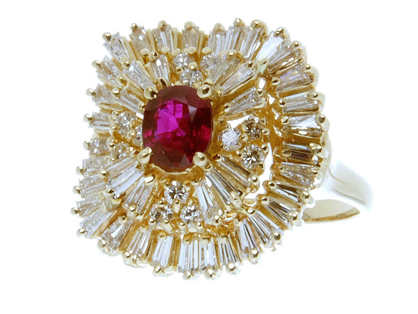 3.00ct Ruby & Diamond Ballerina Ring - Chicago Pawners & Jewelers