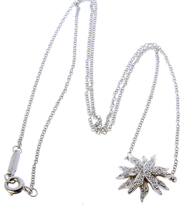 Tiffany & Co. Lace Platinum Diamond Sunburst Pendant - Chicago Pawners & Jewelers