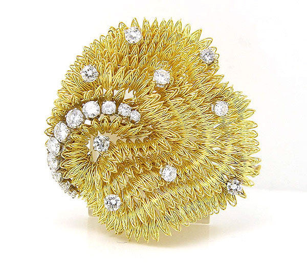 French Designer Diamond Sea Urchin Pin - Chicago Pawners & Jewelers