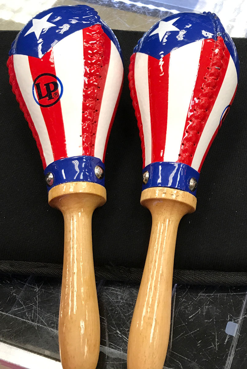 LP Salsa Rawhide Maracas Puerto Rican Flag Chicago Pawners & Jewelers
