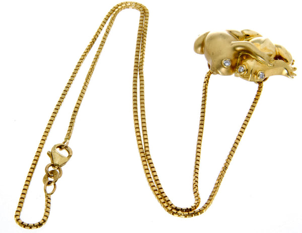 Loving Frogs Gold & Diamond Pendant with Chain - Chicago Pawners & Jewelers