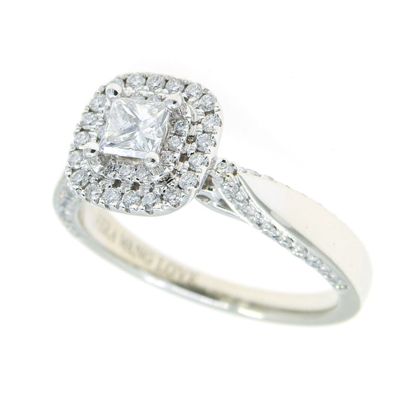 Vera Wang Love 7/8ct Princess Cut Diamond Double Frame Engagement Ring - Chicago Pawners & Jewelers