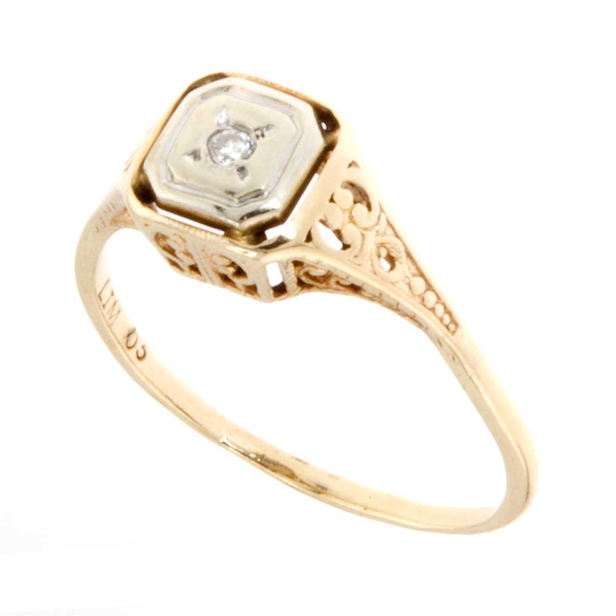 10K Filigree Diamond Engagement Ring | Chicago Pawners & Jewelers