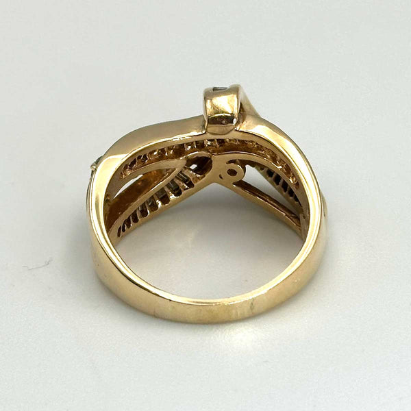2.50ct Round & Baguette Diamond Crossover Ring