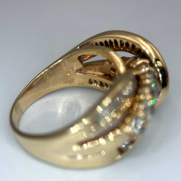 2.50ct Round & Baguette Diamond Crossover Ring