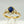 18K Yellow Gold Sapphire and Diamond Ladies Ring