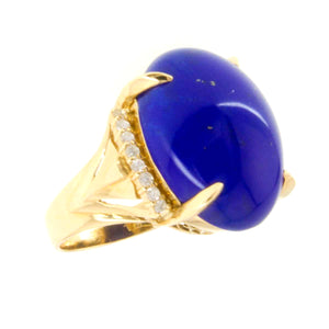 18.82ct Lapis and Diamond Ring in 18kt - Chicago Pawners & Jewelers
