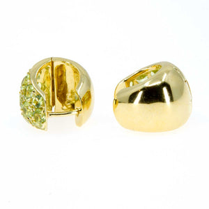 18K Gold & Peridot Huggie Earrings - Chicago Pawners & Jewelers