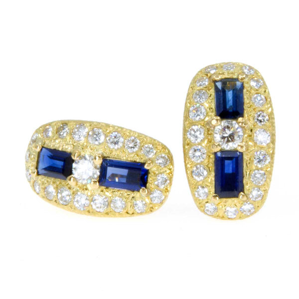 2.52ct Sapphire and Diamond Earrings