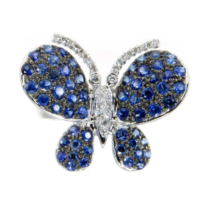 2.38ct Sapphire & Diamond Butterfly Ring - Chicago Pawners & Jewelers