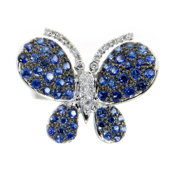 2.38ct Sapphire & Diamond Butterfly Ring