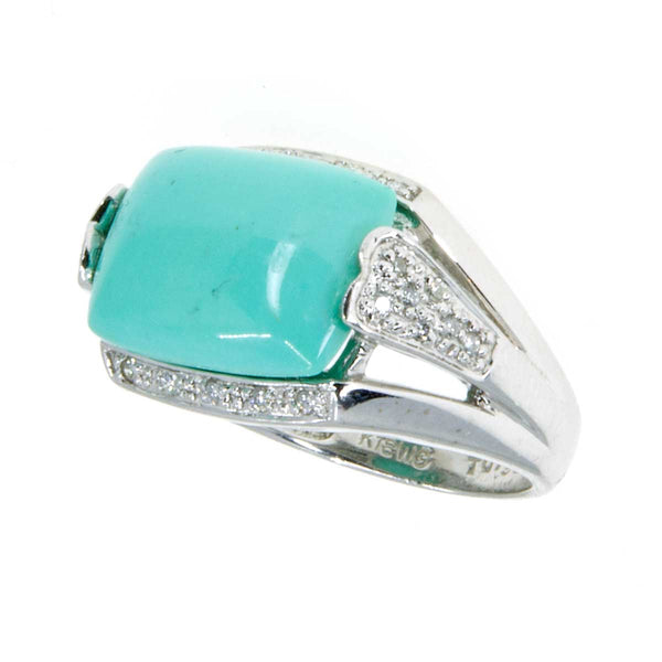 18k Turquoise & Diamond Ring