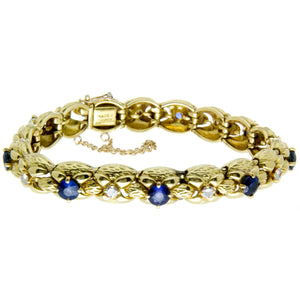 French 1950s Sapphire & Diamond Bracelet - Chicago Pawners & Jewelers
