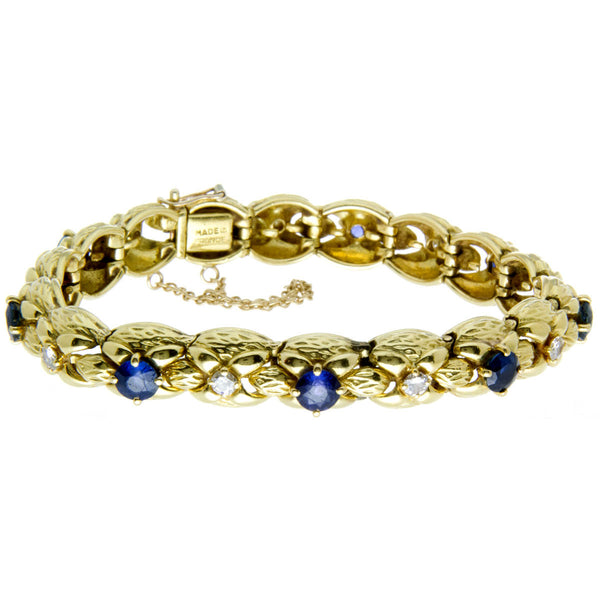 French 1950s Sapphire & Diamond Bracelet