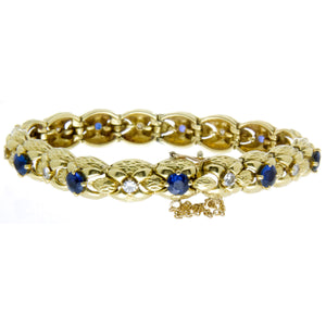 French 1950s Sapphire & Diamond Bracelet - Chicago Pawners & Jewelers