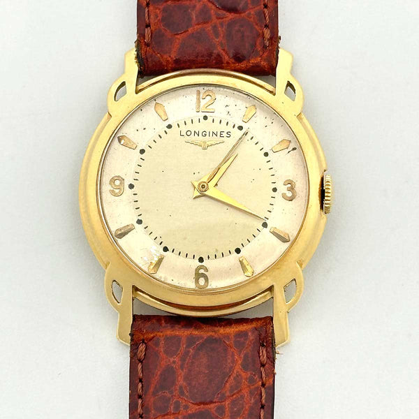 1950s Longines Vintage 18k Yellow Gold Mechanical Watch