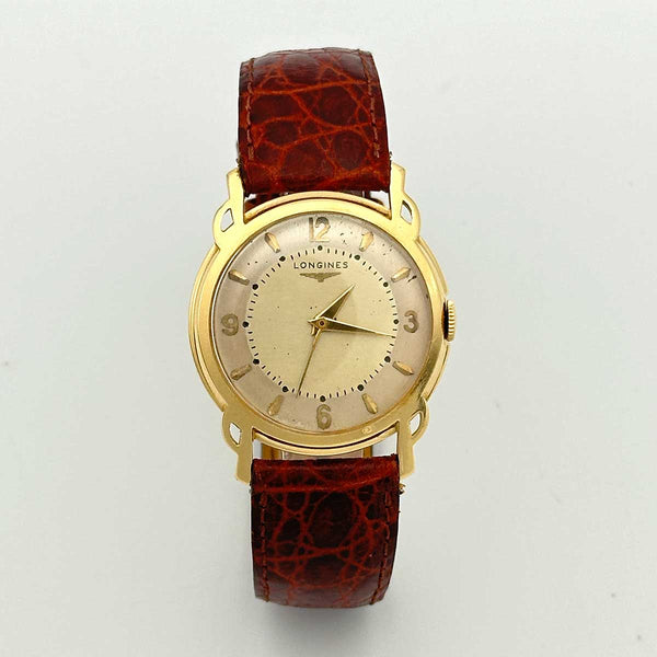 1950s Longines Vintage 18k Yellow Gold Mechanical Watch