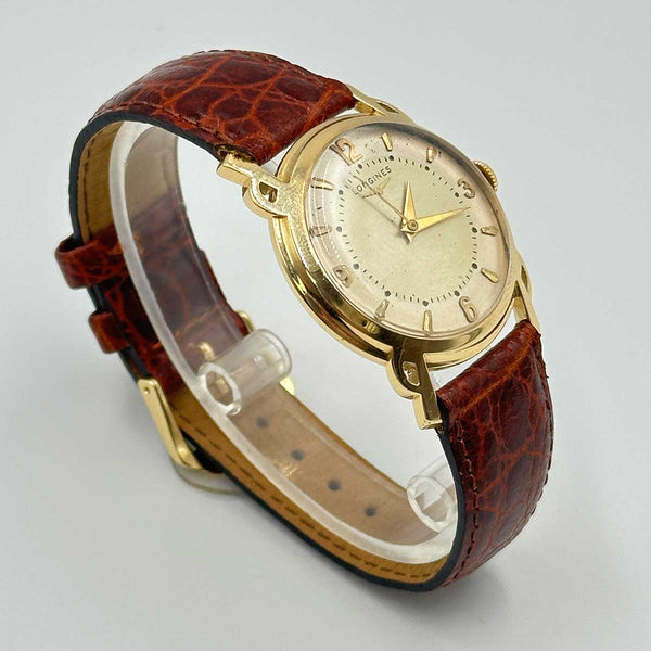 1950s Longines Vintage 18k Yellow Gold Mechanical Watch