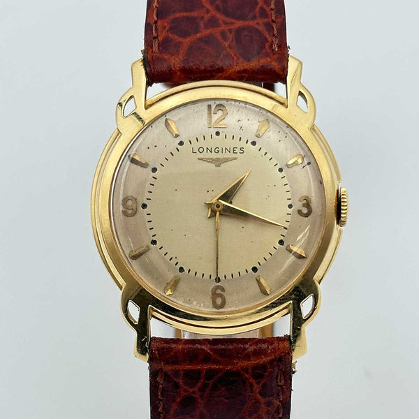 1950s Longines Vintage 18k Yellow Gold Mechanical Watch