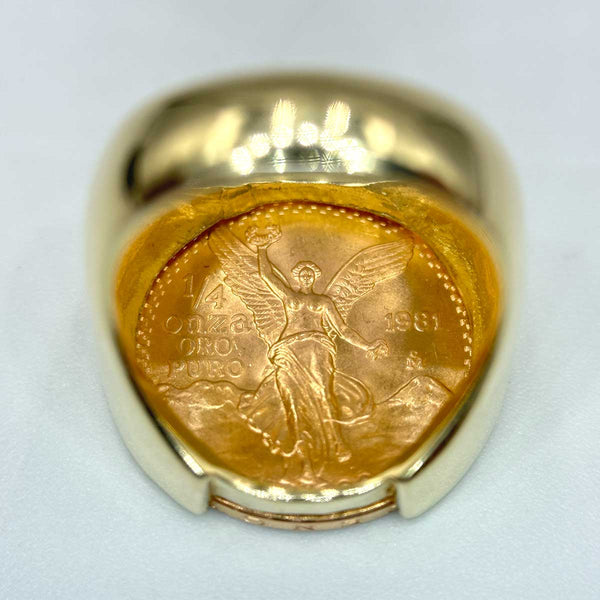 1981 Mexican Libertad 1/4 Ounce Gold Coin Ring