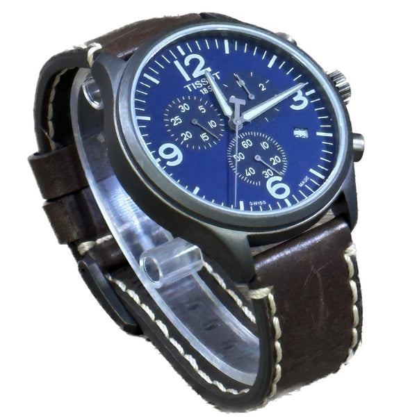 Tissot Chrono XL - Blue Dial - Brown Leather Band