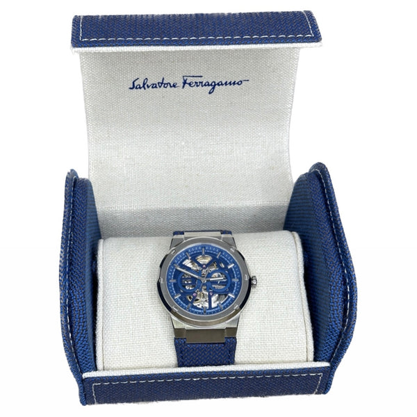 Salvatore Ferragamo F-80 Skeleton Limited Edition - Blue Strap - Chicago Pawners & Jewelers