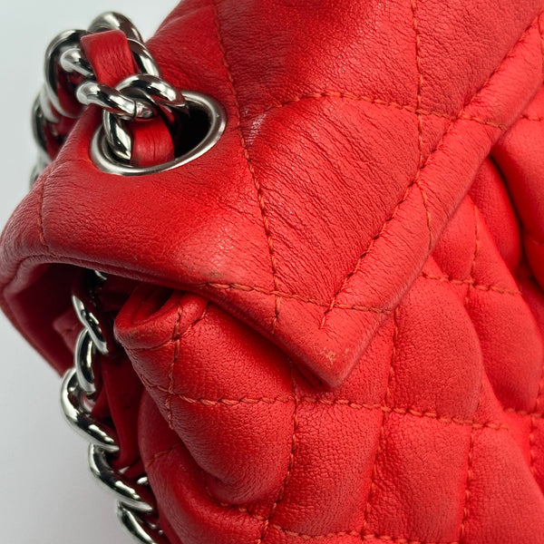 Chanel Washed Lambskin Chain Around Messenger - Red