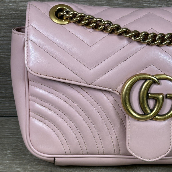 Gucci Double G Marmont Shoulder Bag Small - Pink