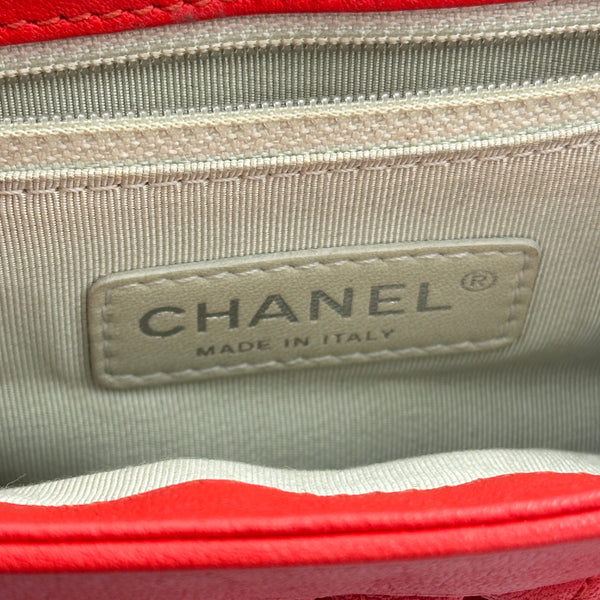 Chanel Washed Lambskin Chain Around Messenger - Red