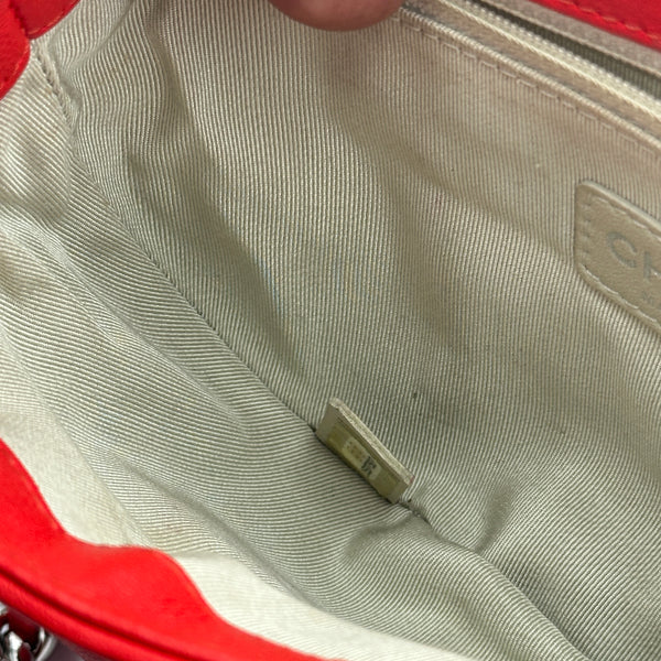 Chanel Washed Lambskin Chain Around Messenger - Red