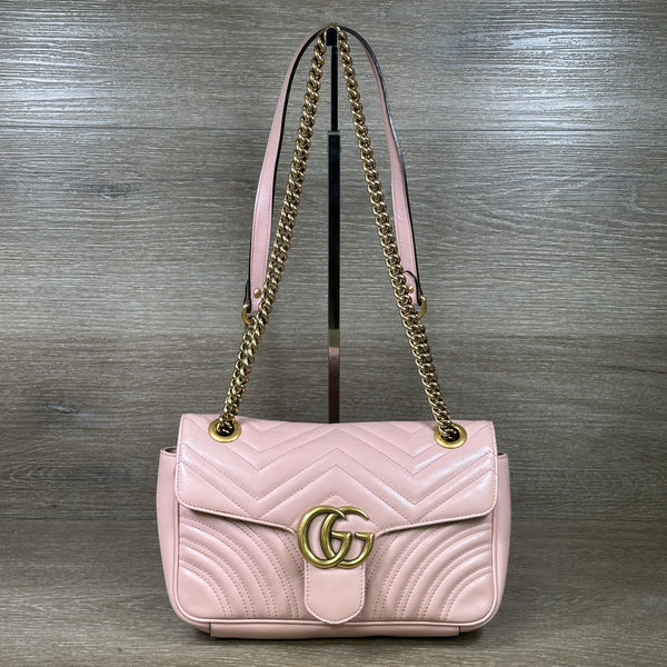 Gucci Double G Marmont Shoulder Bag Small - Pink